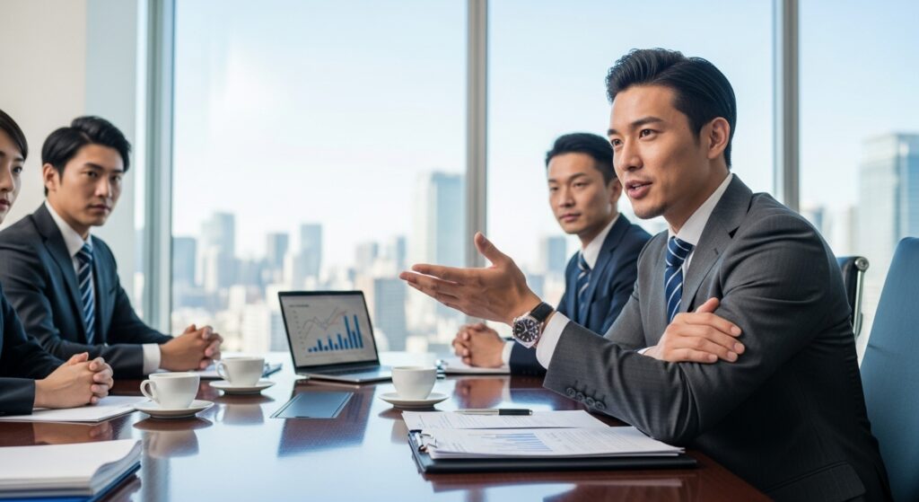 商談中のビジネスマン