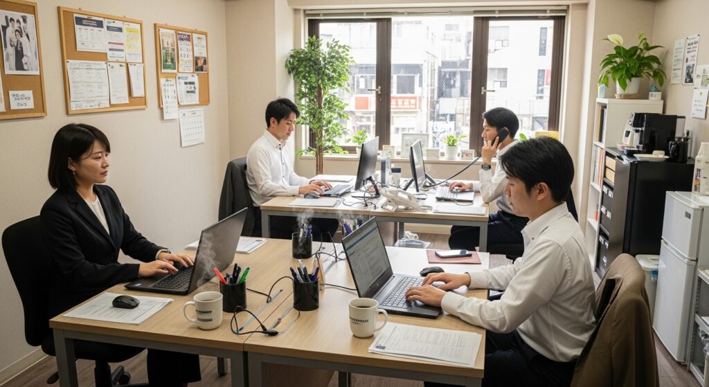 小規模オフィスで働く人たち